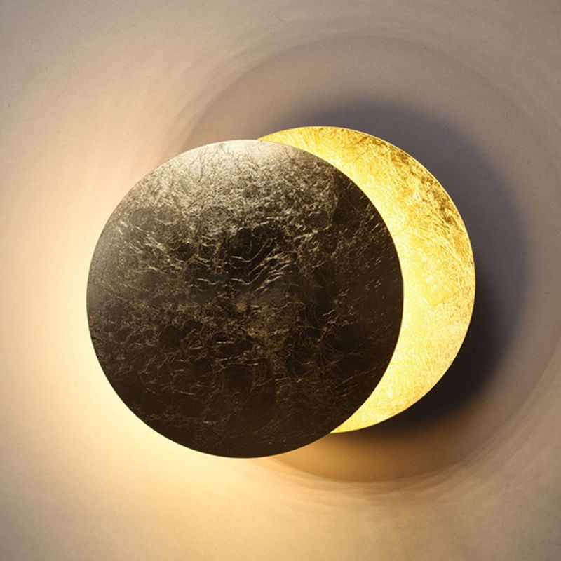 Modern Minimalist Style Circular Wall Sconce Lighting Metal Wall Mount Light for Bedroom