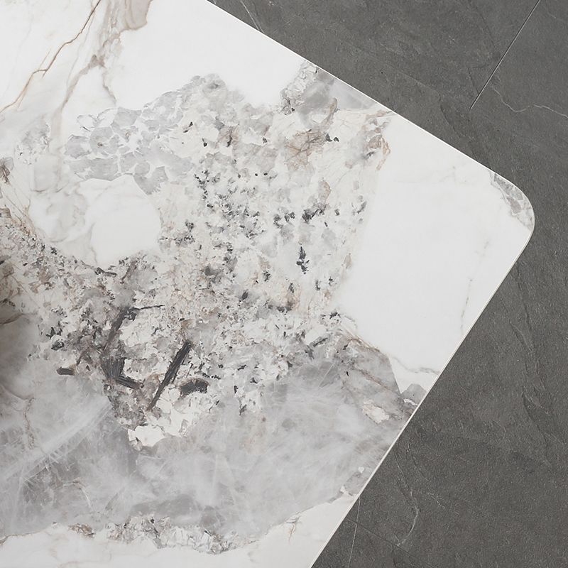 Rectangle Dining Table Modern 4 Legs Fixed Table of Sintered Stone