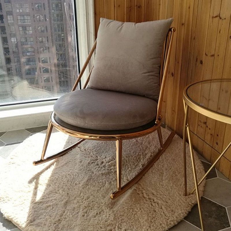 Glam Style Sofa Rocking Chair Mother Feeding Rocking Chair with Ottoman