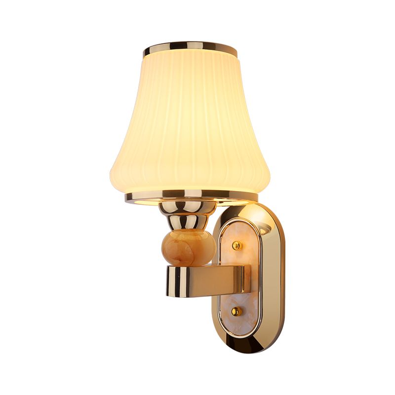 Geometric Shade Glass Wall Sconce Modern Style Multi Lights Wall Mounted Light in Gold