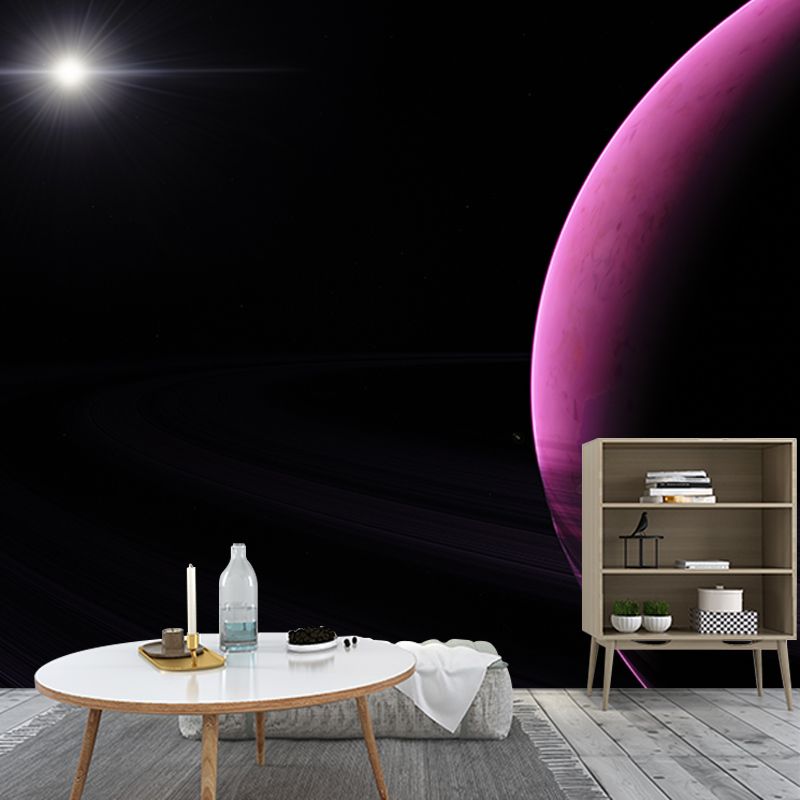 Outer Space Mural Stain-Resistant Wall Decor for Guest Room, Personalized Size