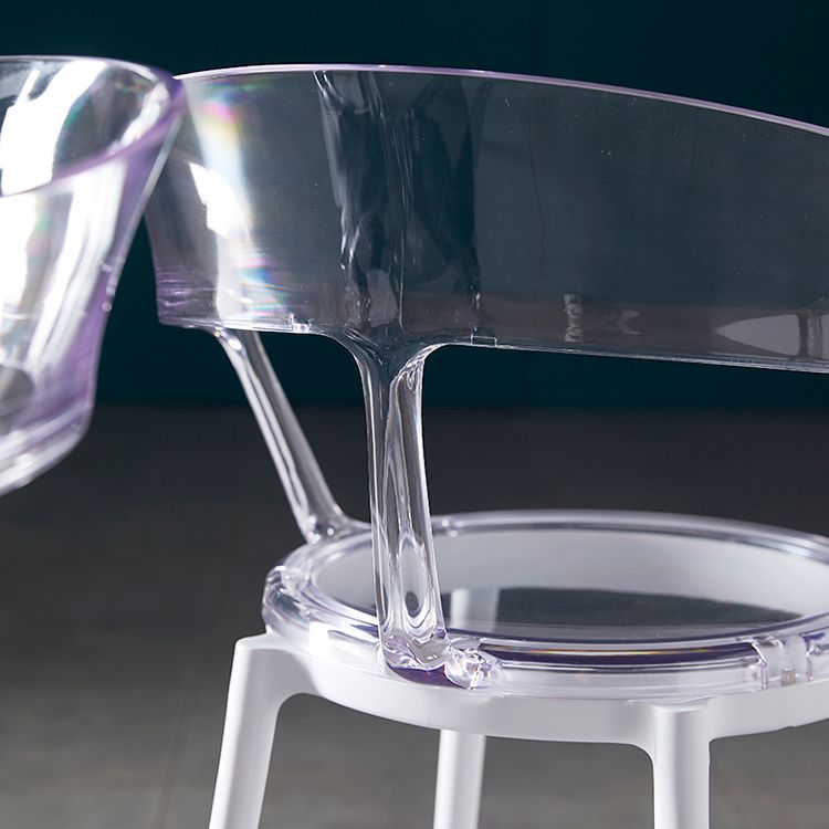 Contemporary Plastic Restaurant Side Chair Clear Open Back Dining Chair