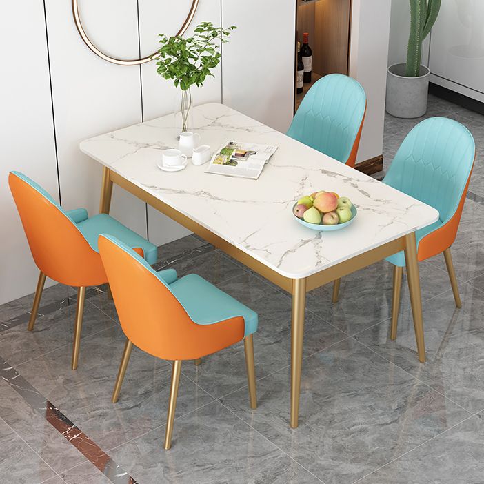 Dinner Room Luxury Dining Table Kitchen Stone 4 Legs Dining Table