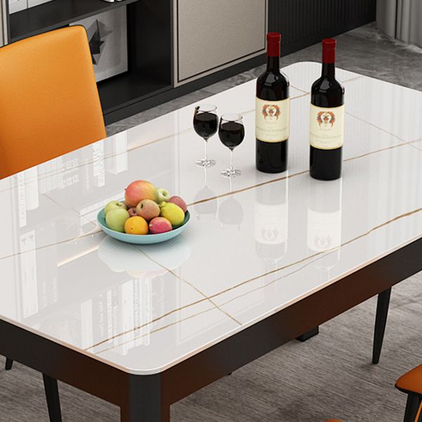 Modern Black in Glass Counter Table Rectangle Dining Table for Kitchen