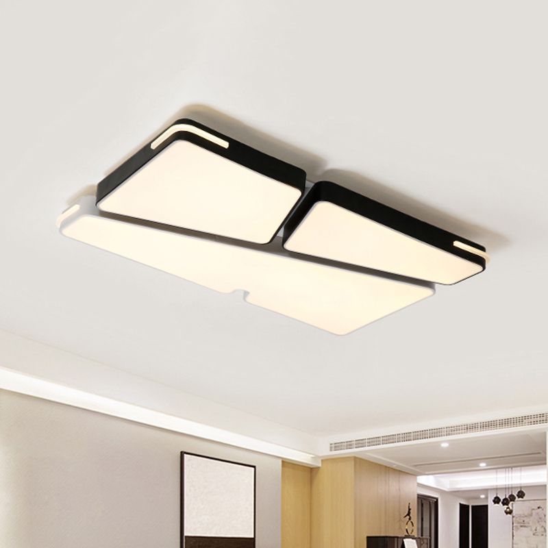 Weißes Quadrat/Rechteck Unterputze Licht Minimalismus 19.5 "/23.5" Breite LED Acryl Deckenbeleuchtung in Weiß/Warm Licht