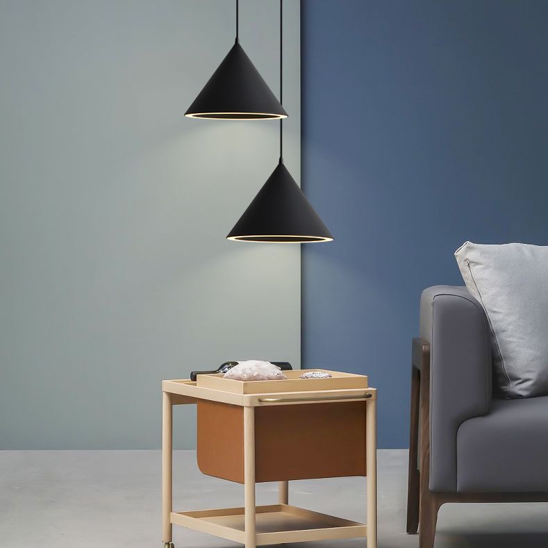Cone Nordic Modern Pendant Light Metal 1-Light Down Lighting for Dining Room