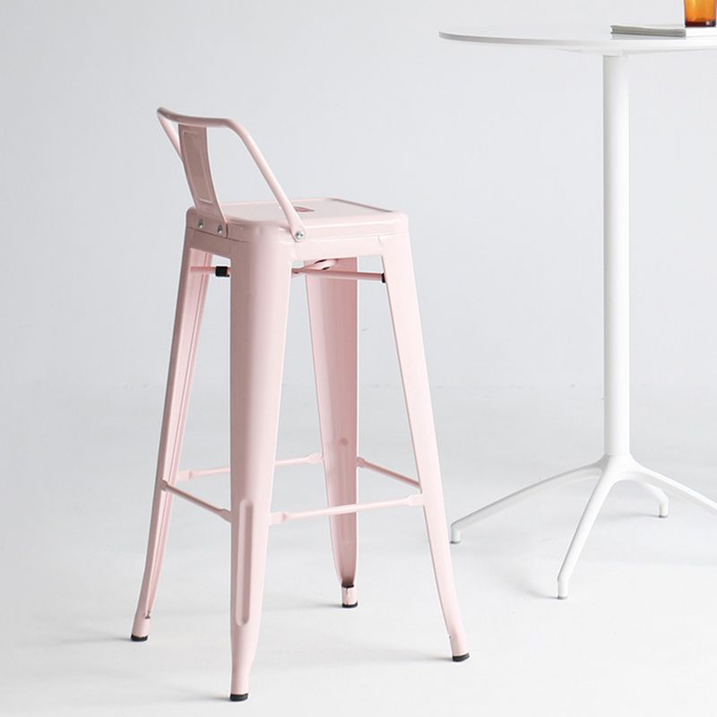Modern Coffee Shop Counter Stool Square Metal Footrest Bar & Counter Stool