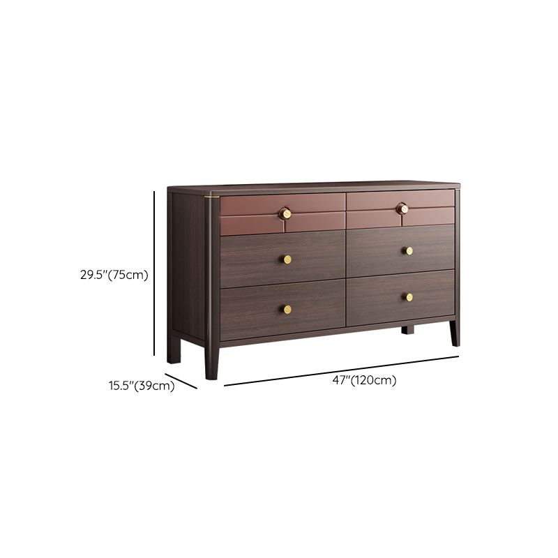 Contemporary Double Dresser Pine Horizontal Storage Chest Dresser for Bedroom