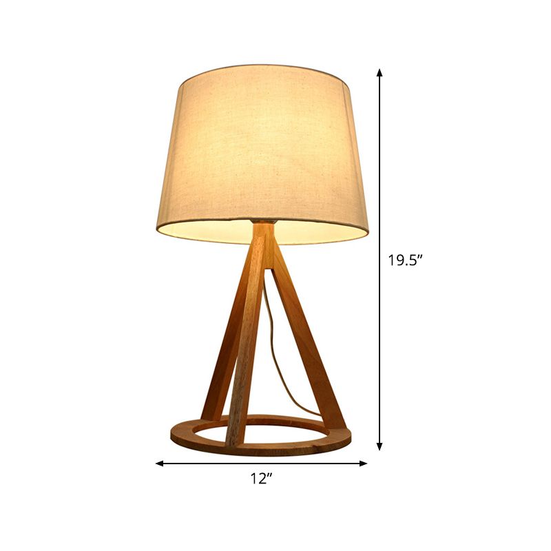 Éclairage de tâche de bulbe contemporain 1 Lampe de lecture du tambour conique blanc avec de l'ombre en tissu