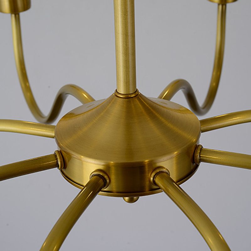 Brass 3/5 Lights Chandelier Light Fixture Traditional Clear Glass Flower Pendant Lamp