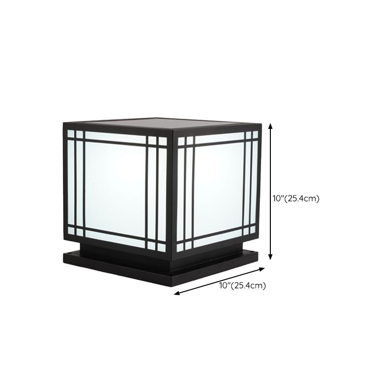 Modern Black Solar Pillar Lamp Waterproof Outdoor Light for Garden