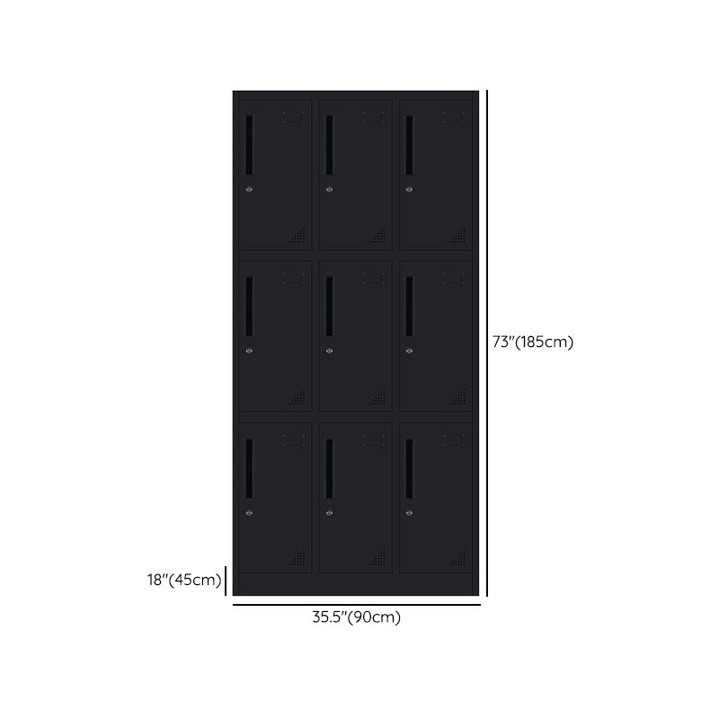 Black Steel Wardrobe with Hinged Door Industrial Storage Cabinet for Bathroom