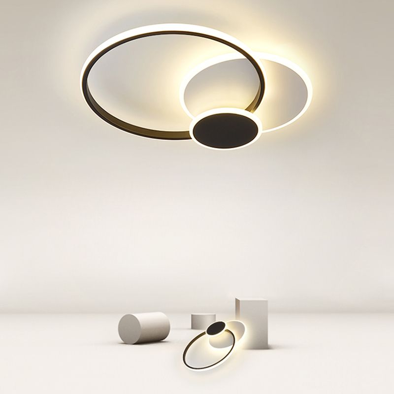 Ring LED Flush Mount Lamp Acrylic Shade Ceiling Light for Living Room Dining Room