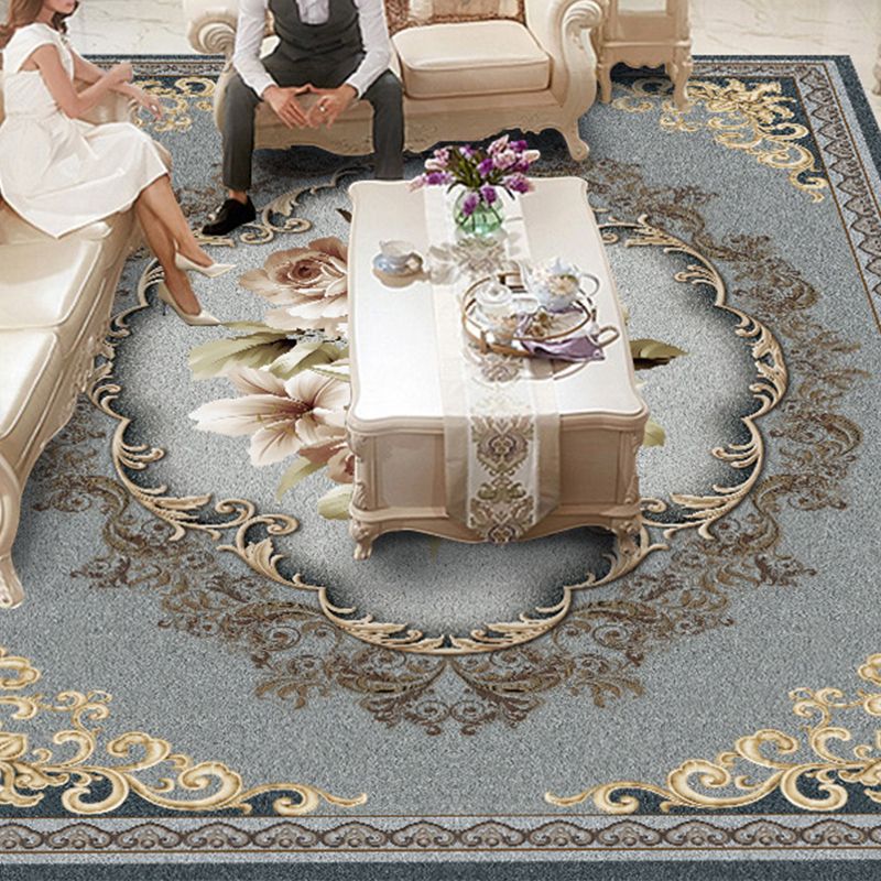 Tapis à imprimé floral vintage Tapis en polypropylène en polypropylène Facile Easy Care Anim Friendly Area Area Papet pour le salon