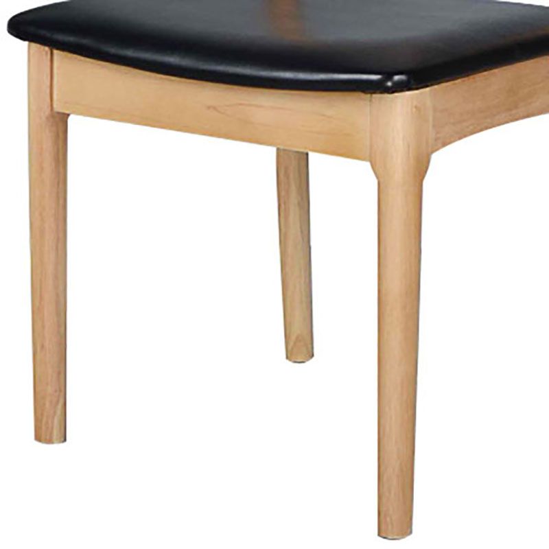 Silla lateral escandinava de madera de caucho con respaldo abierto, silla de comedor tapizada en nogal