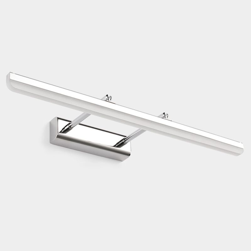 Pronzo della parete a led in argento acrilico in moderna lampada a parete regolabile in acciaio inossidabile per bagno per bagno