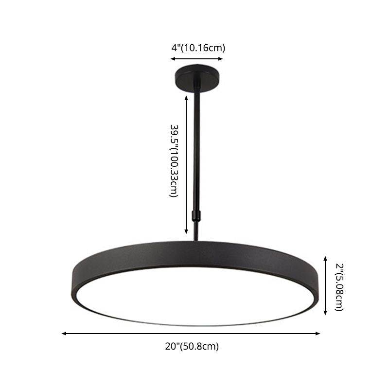 Metal Modern Simple Style Disc Shaped Led Pendant Decorative Lights for Office