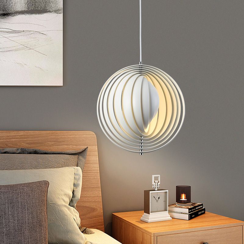 Lampe suspendue de style moderne Creative Metal Pendant Light en blanc pour chambre à coucher