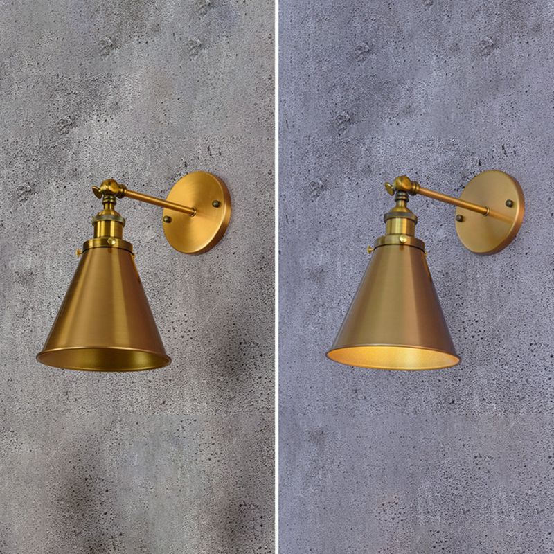 Elektroplattierte Kupfer Vintage Industrial Style Wandlampenschwung Arm Design Single Lampenleuchte für Restaurants