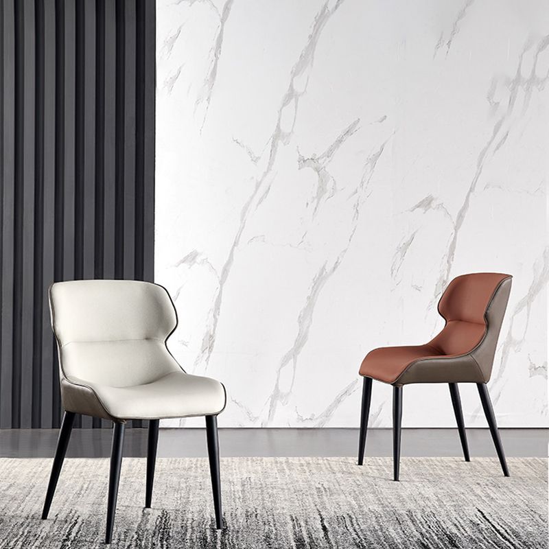 Sedia a braccio industriale interno a wingback in metallo imbottito sedia sala da pranzo