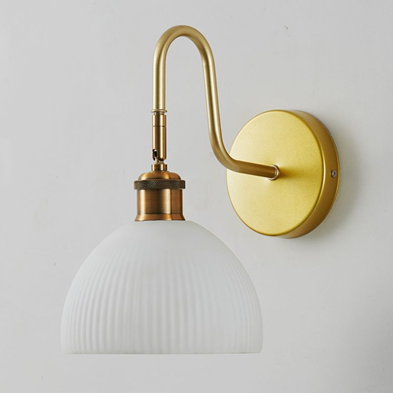 1-Light Wall Lamp Modern Wall Mount Lamp with Glass Shade for Bedroom