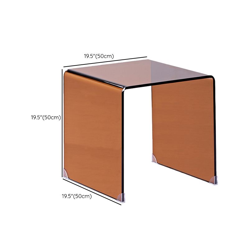 Brown Glass Sled Coffee Table Modern Rectangular 1 Single Cocktail Table