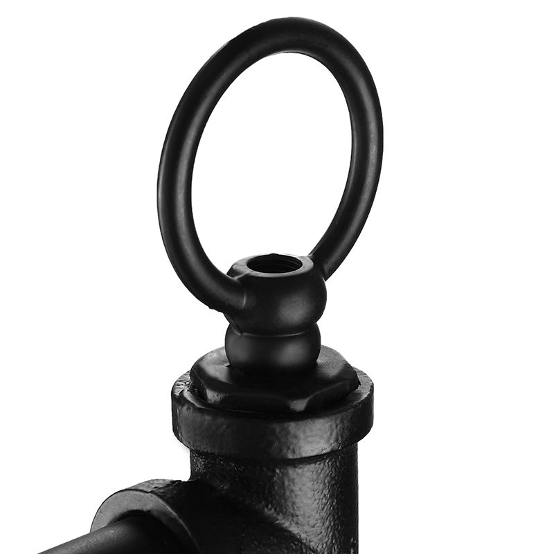 Pipa de agua negra iluminación de montaje en la pared antiguo metal industrial 1 bulbo de comedor Luz con válvula