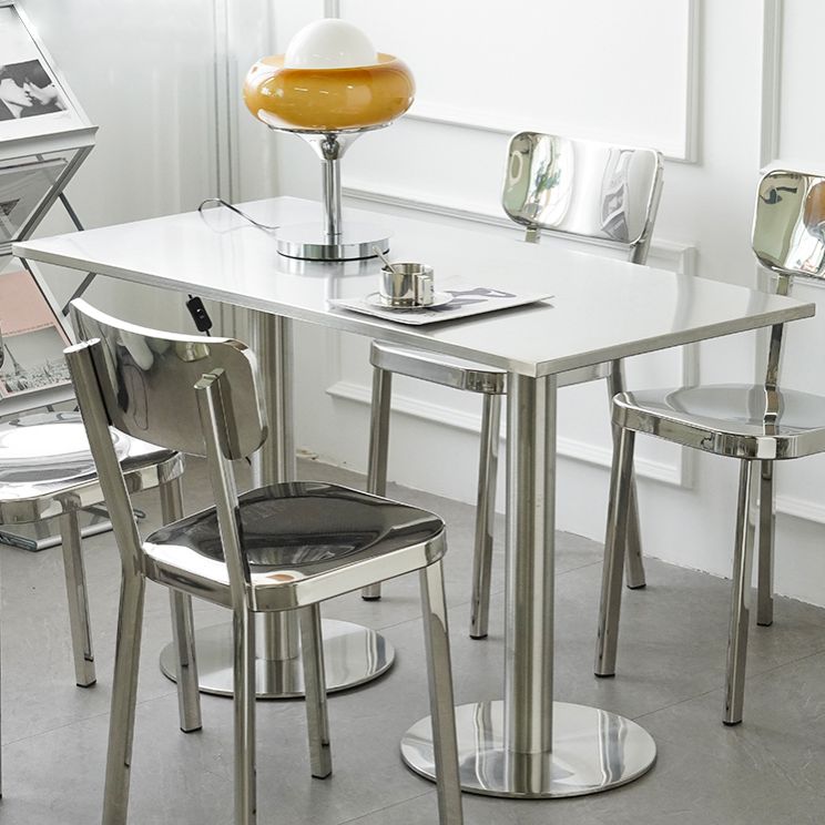 Industrial Style Dining Site Table Stainless Steel Dining Room Collection
