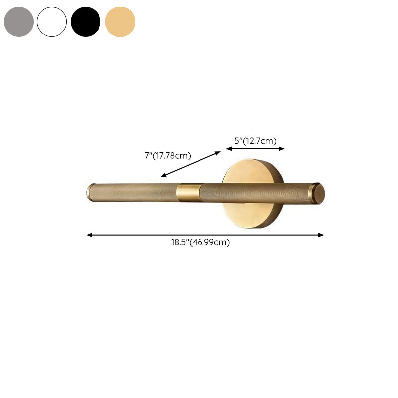 Modern Simple Metal Vanity Light Cylinder Shape 2-Lights for Shower Room