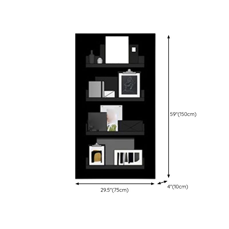 Industrial Standard Closed Back Bookcase Metal Black Bookshelf with Shelves