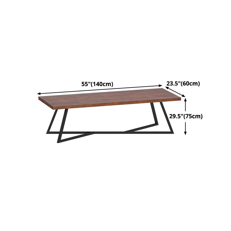 Metal Industrial Rectangle Dining Table Pine Wood Top Table for Kitchen