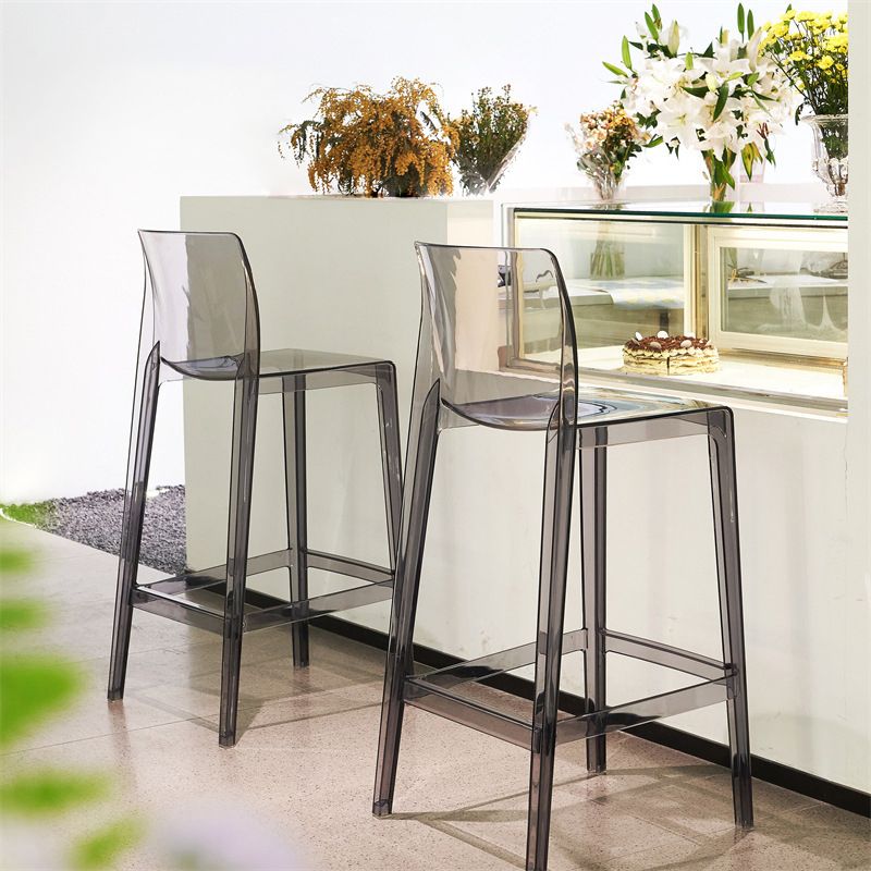 Industrial Plasticr Bar-stool Square Seat Counter Bar Stool with Plastic Legs