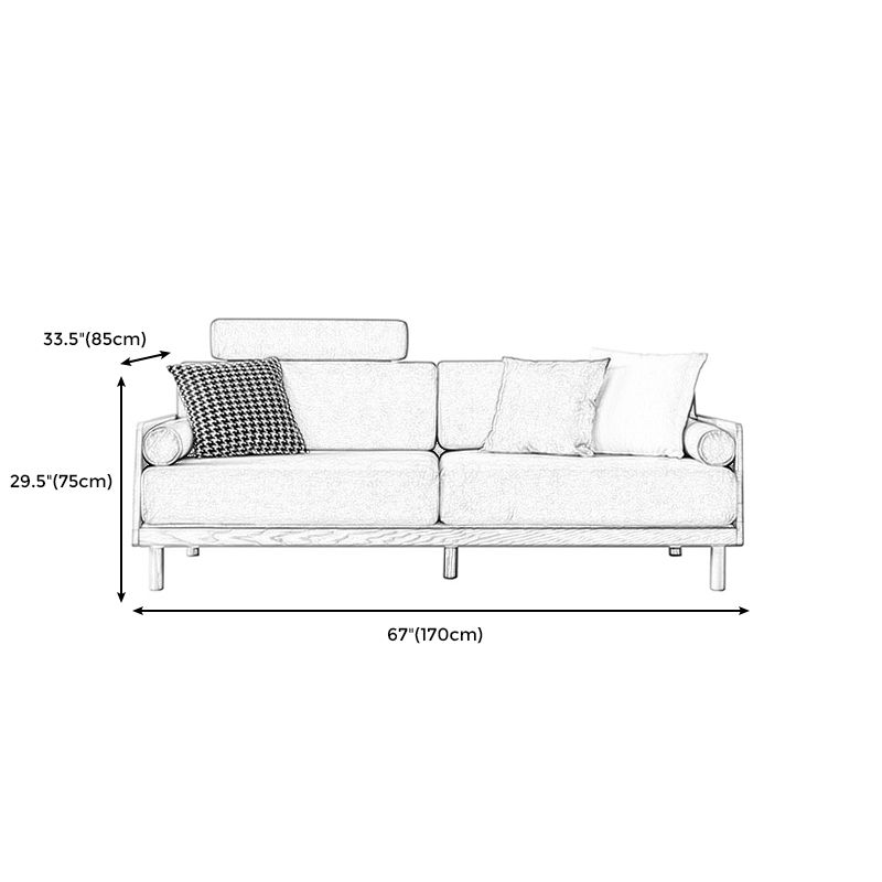 Ultra-Modern Linen Square Arm Sofa with Loose Back for Apartment and Living Room