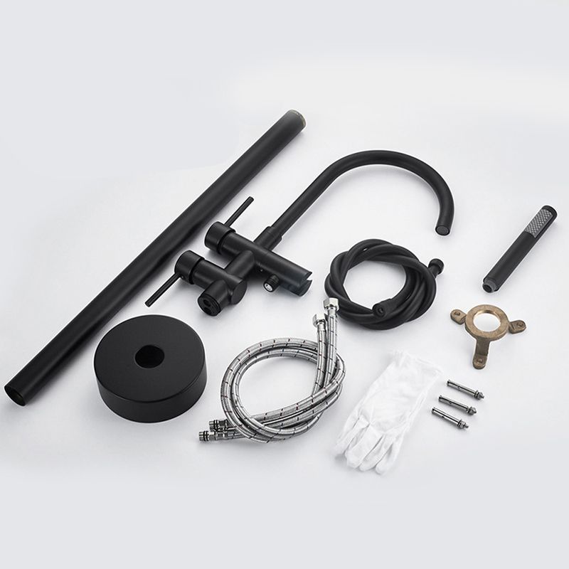 Modern Freestanding Tub Faucet Floor Mounted Lever Freestanding Tub Filler Trim