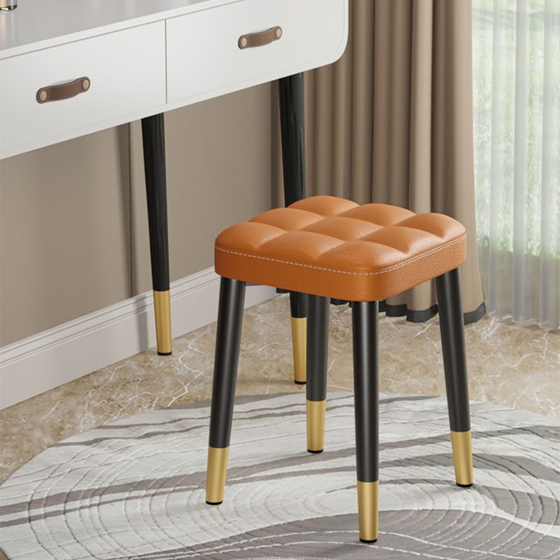 Modern Square Standard Leather Standard with Black Legs for Home