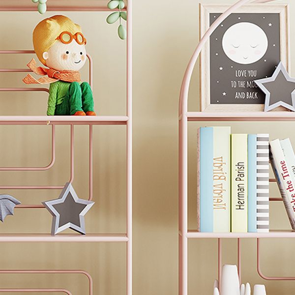 Metal Standard Bookcase Scandinavian Style Open Back Bookshelf