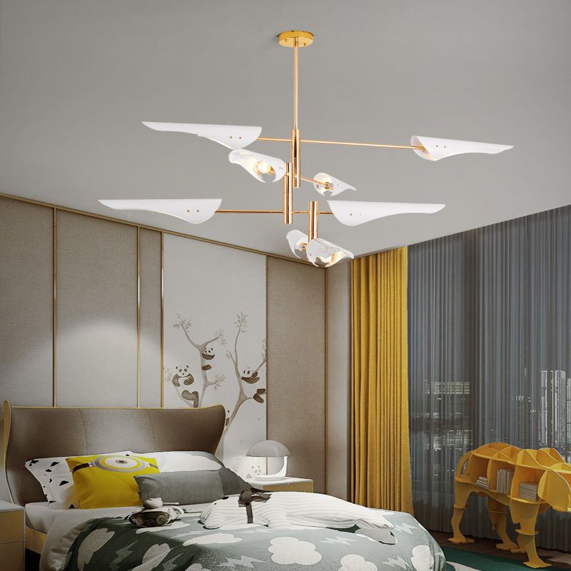 Sputnik Chandelier Light Fixture Metal Simple Chandelier Lighting for Bedroom