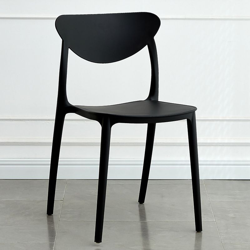 Contemporary Kitchen Dining Chair Plastic Open Back Side Chair