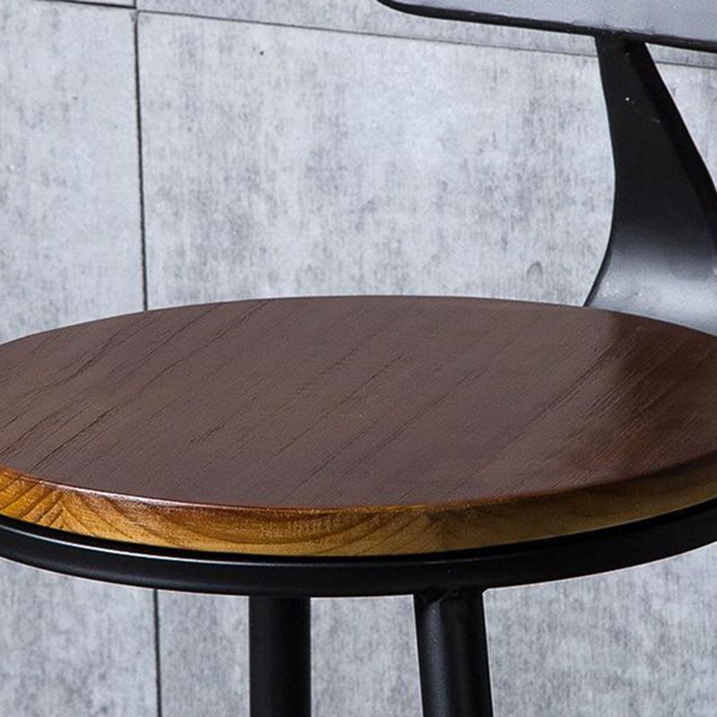 Industrial Solid Wood Counter Stool Metal Counter Height Stools for Home Use