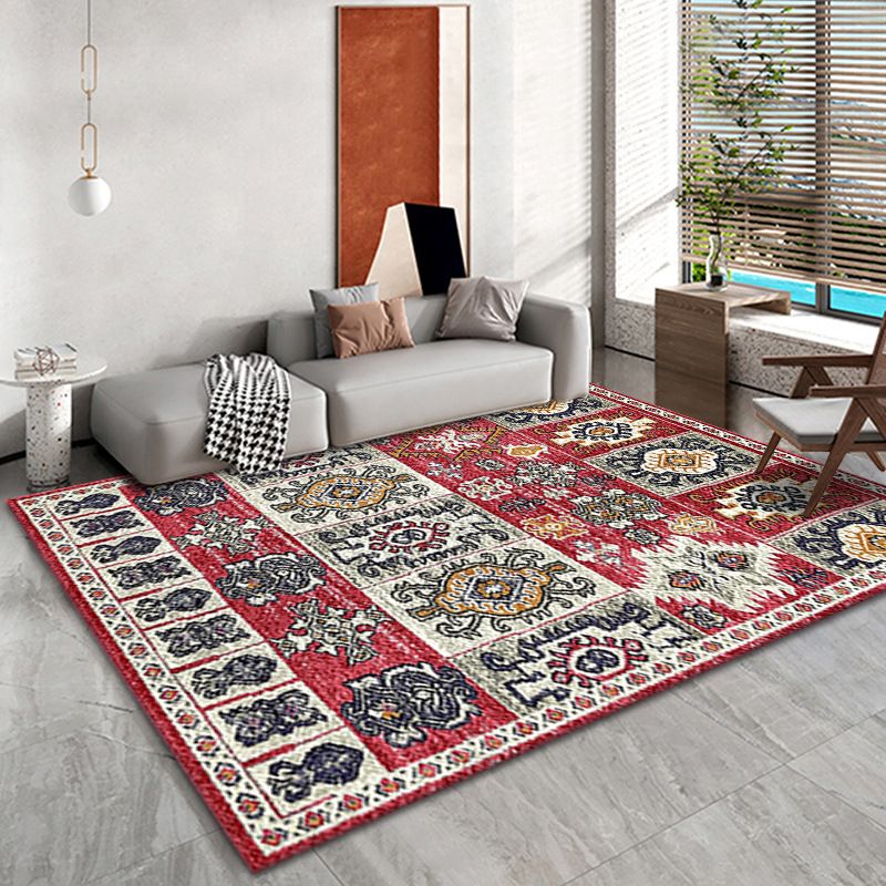 Bohemian Living Room Area Carpet American Pattern Polyester Area Rug Stain Resistant Rug