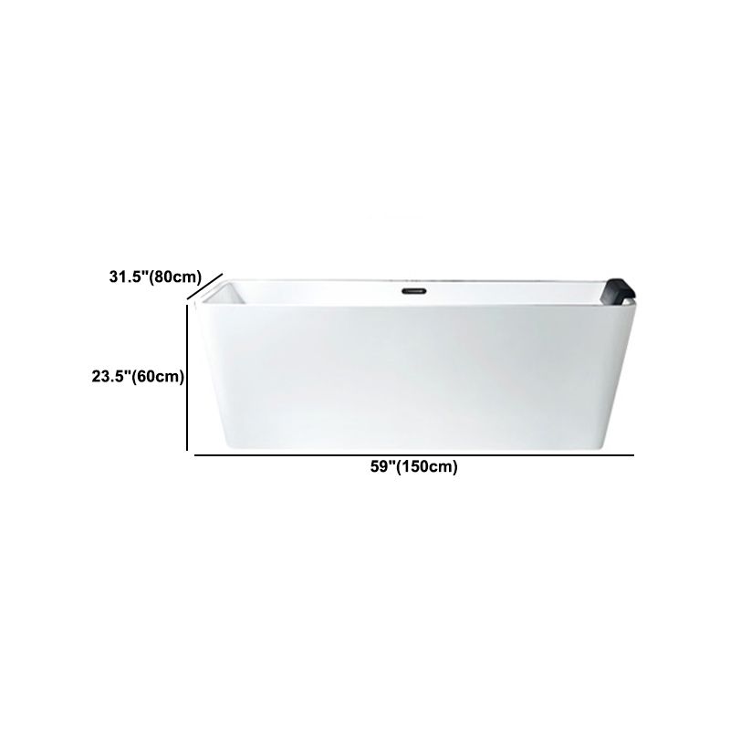 Modern Acrylic Home Bathtub Rectangular Freestanding Bath Tub in White