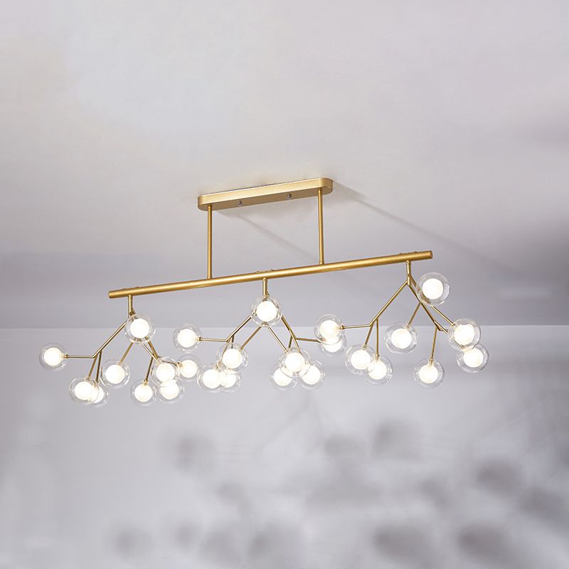 27-Lights Sputnik Shape Island Light Acrylic Chandelier Lamp for Dining Room