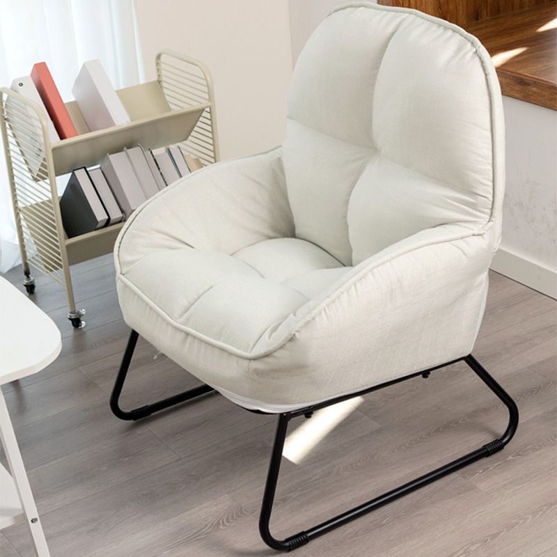 Linen 23.62"W Flared Arms Chair with Sled Based and Biscuit Back