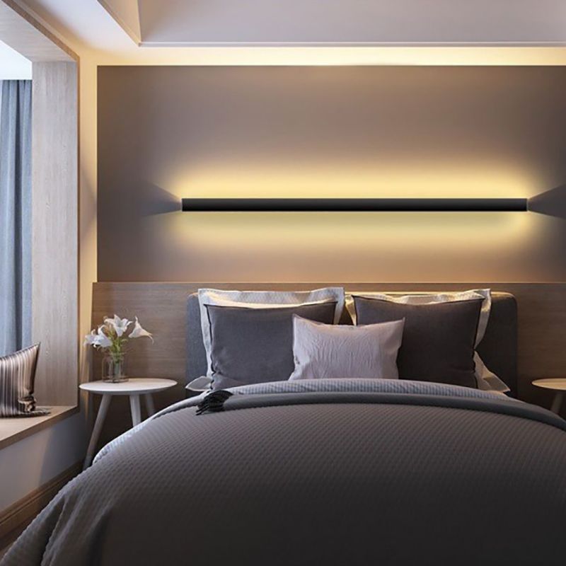 Linear Shape Metal Wall Light Modern Style 1-Light Wall Mount Fixtures