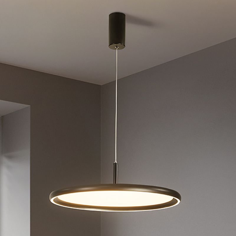 Lumo moderno a forma di metallo a forma rotonda a 1 luce appesa a 1 luce