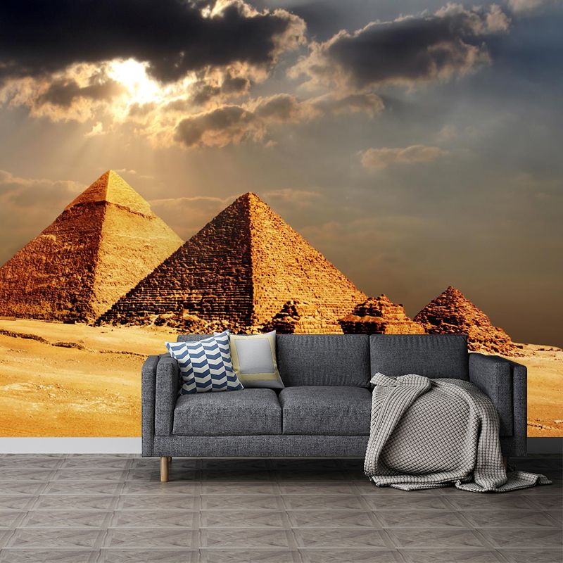 Egypt Giza Pyramid Group Mural Contemporary Stain-Proof Hallway Wall Decor, Custom-Made