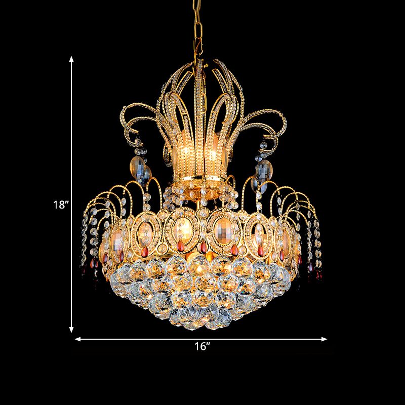 Dôme Plafond Light Crystal Crystal 10 Lights Gold Chandelier Light For Dining Room