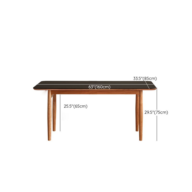 Simplicity Style Rectangle Stone Fixed Dinner Table with 4-foot