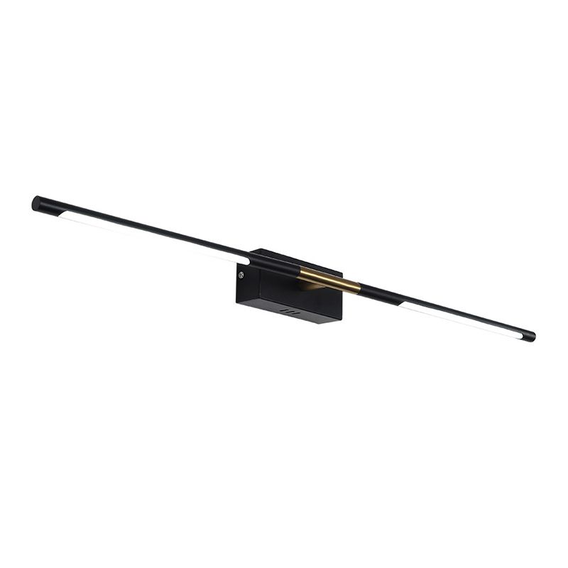 2-lichts lineaire wandwandeling moderne eenvoudige stijl spiegelmuurverlichting in zwart