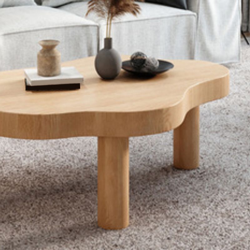 Nordic Cocktail Table 3 Legs Solid Wood Free Form Single Coffee Table